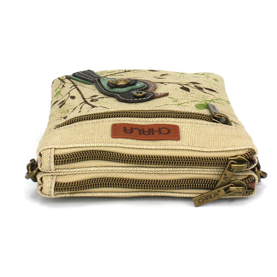 Bird Safari Double Pocket Crossbody