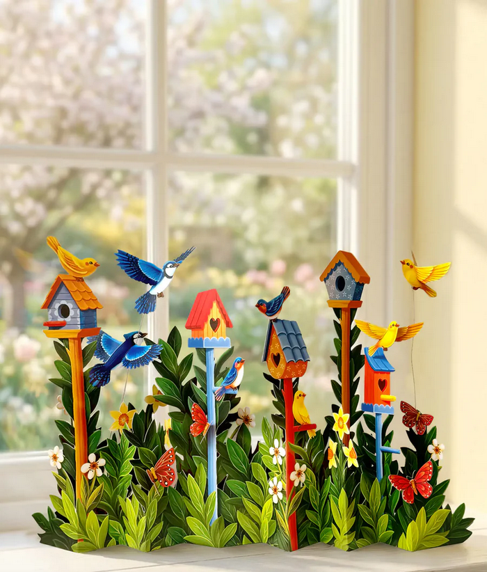 Birdhouse Garden FreshCut Paper Pop-Up Scene