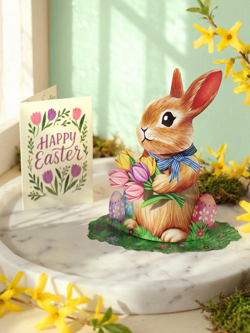 Mini Easter Bunny FreshCut Paper Pop-Up Greeting Card