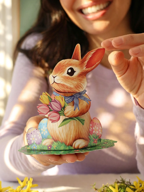 Mini Easter Bunny FreshCut Paper Pop-Up Greeting Card