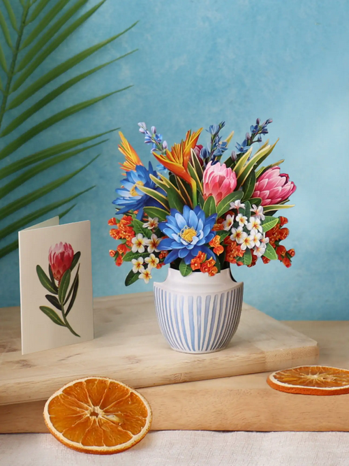 Mini Tropical Paradise FreshCut Paper Pop-Up Greeting Card