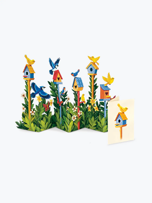 Mini Birdhouse Garden FreshCut Paper Pop-Up Scene