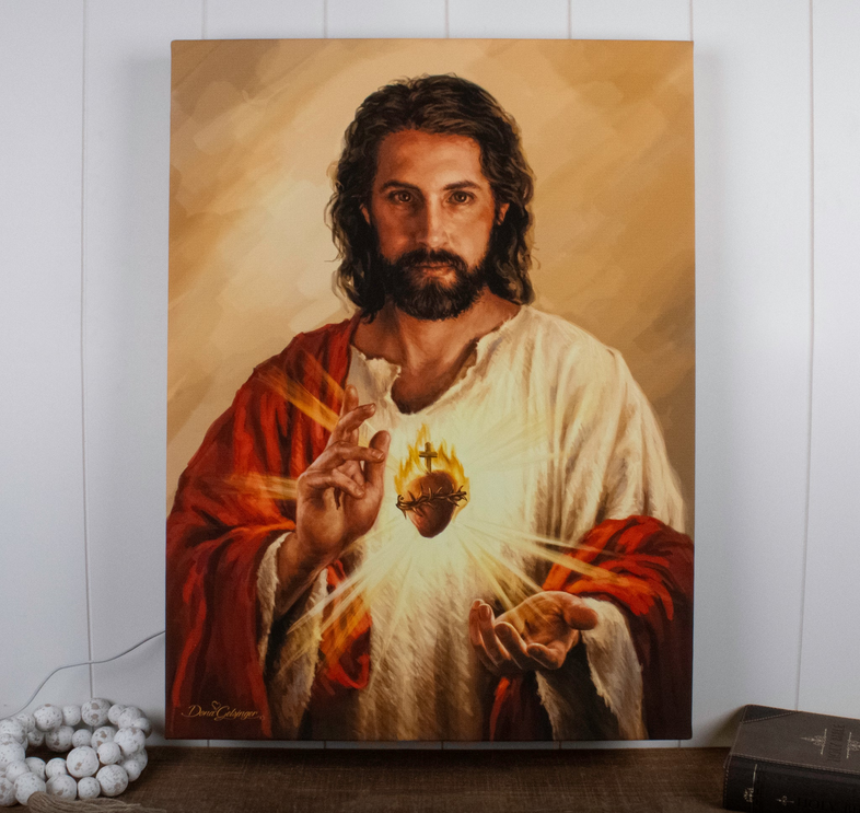 Sacred Heart Of Jesus Backlit Illuminated Print