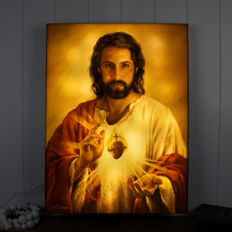 Sacred Heart Of Jesus Backlit Illuminated Print