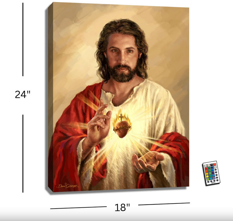 Sacred Heart Of Jesus Backlit Illuminated Print