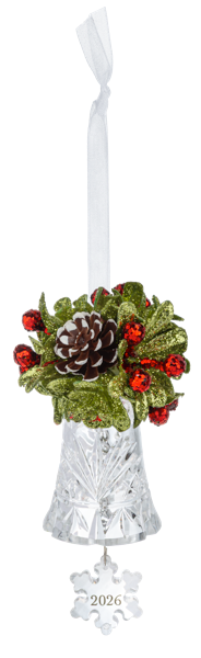 2026 Dated Mistletoe Krystal Bell Ornament