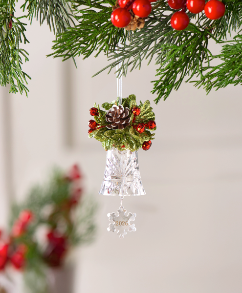 2026 Dated Mistletoe Krystal Bell Ornament