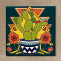 Potted Prickly Pear Cactus Tile/Trivet