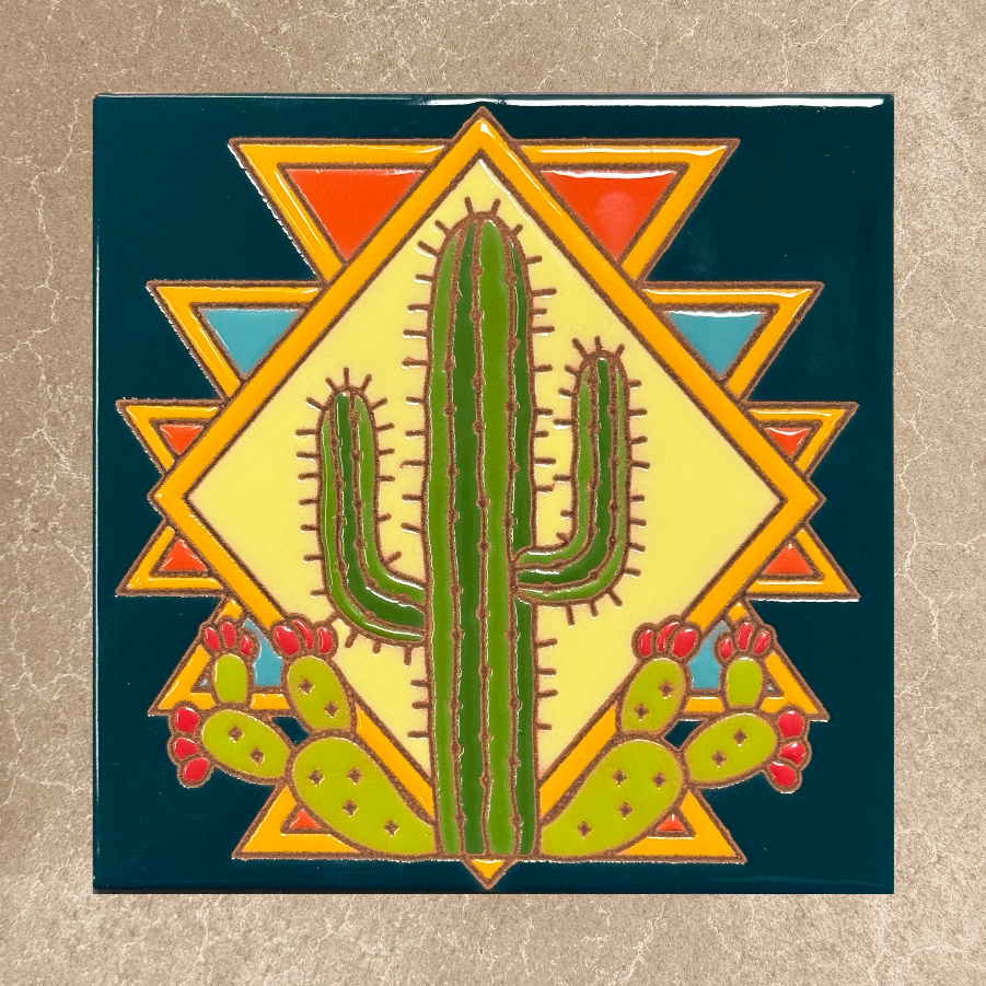 Southwestern Saguaro Cactus Tile/Trivet