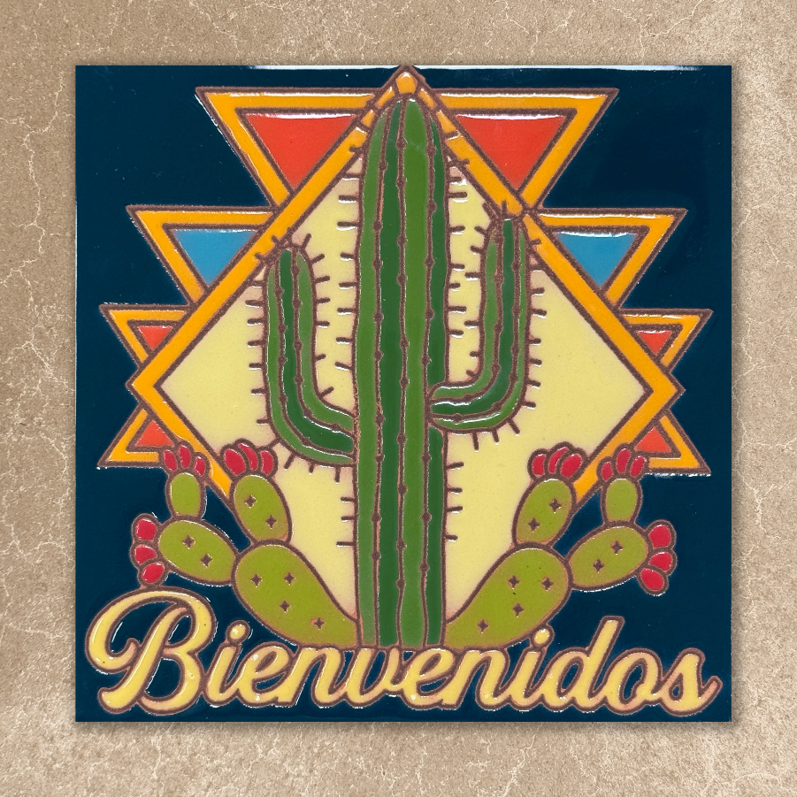 Southwestern Saguaro Bienvenidos Tile/Trivet