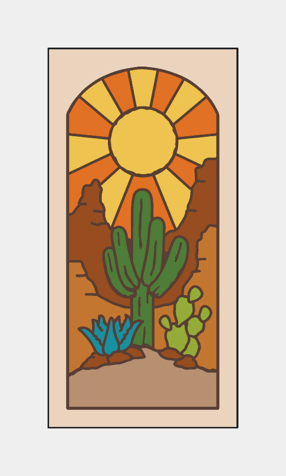 Sunburst Ventana Terra Cotta Tile