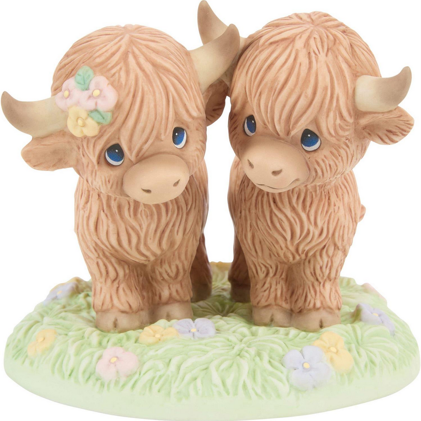 I'd Travel The Highlands To Be With You Precious Moments Highland Cow Figurine