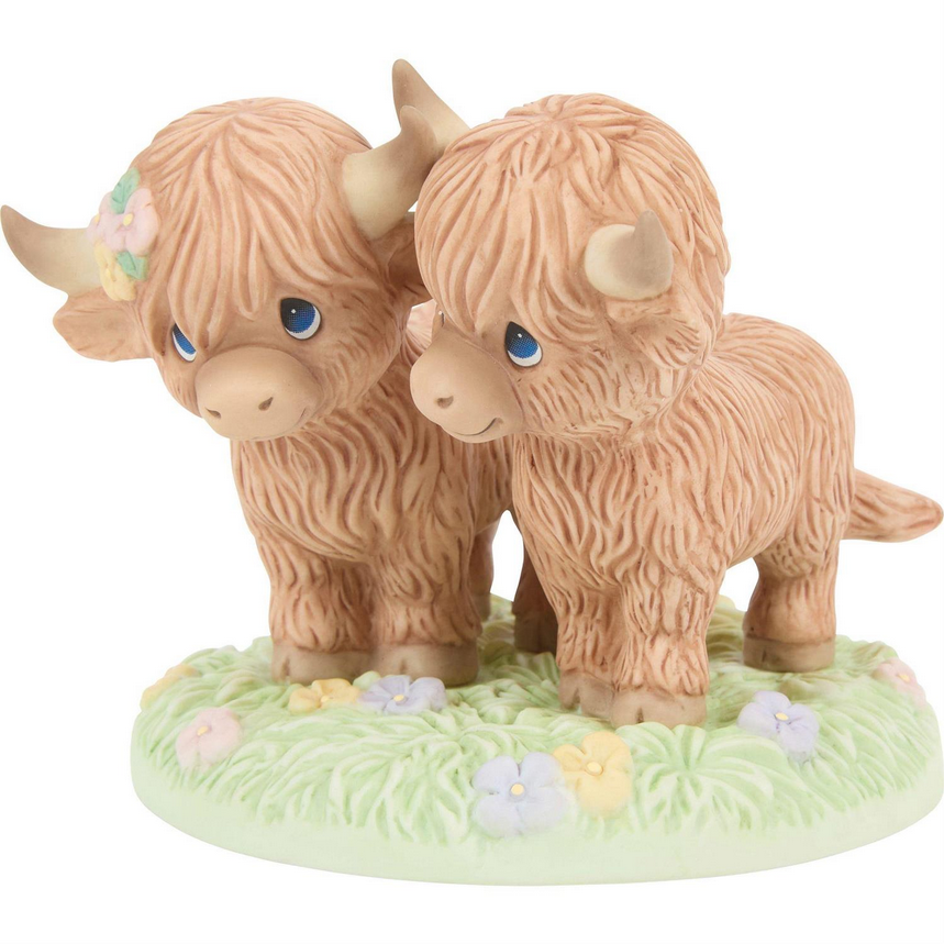 I'd Travel The Highlands To Be With You Precious Moments Highland Cow Figurine