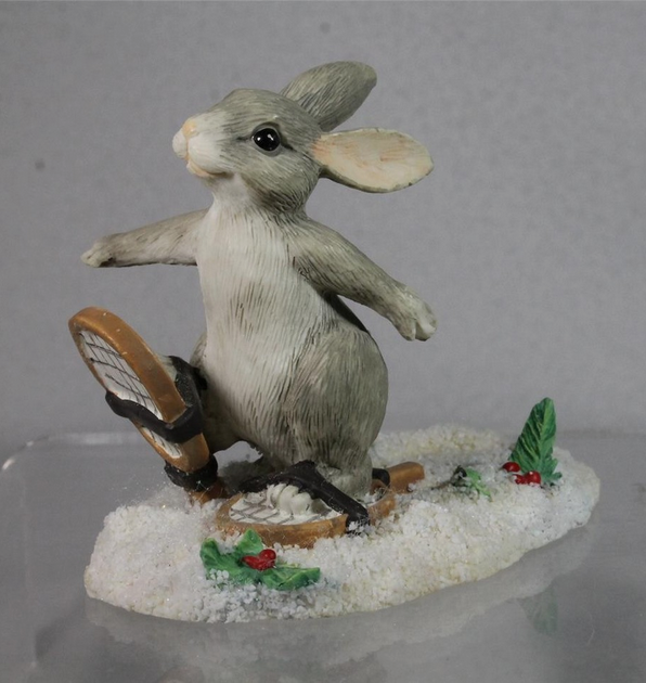 Binkey Snow Shoeing Charming Tails Figurine