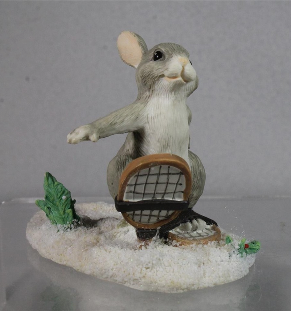 Binkey Snow Shoeing Charming Tails Figurine