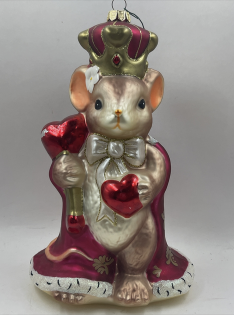 Queen Of My Heart Large Charming Tails Blown Glass Ornament