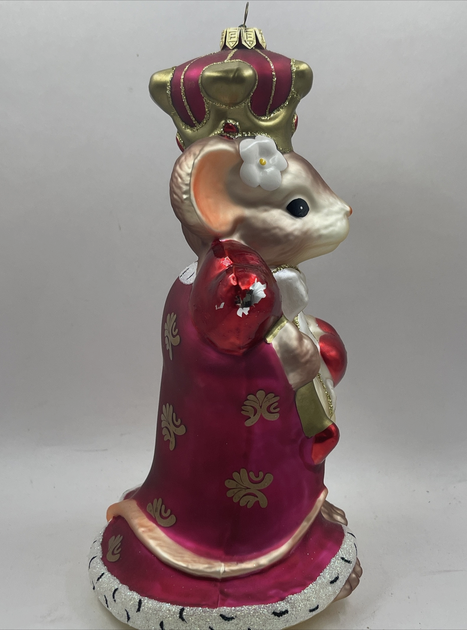 Queen Of My Heart Large Charming Tails Blown Glass Ornament