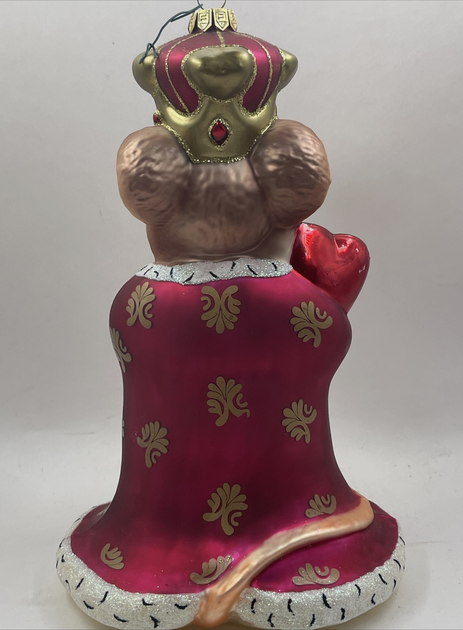 Queen Of My Heart Large Charming Tails Blown Glass Ornament