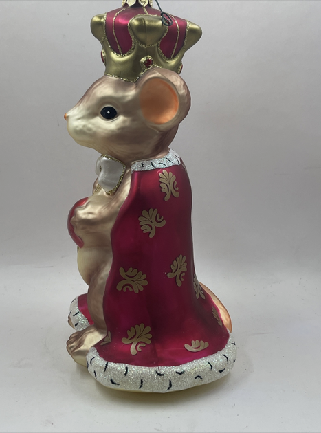Queen Of My Heart Large Charming Tails Blown Glass Ornament