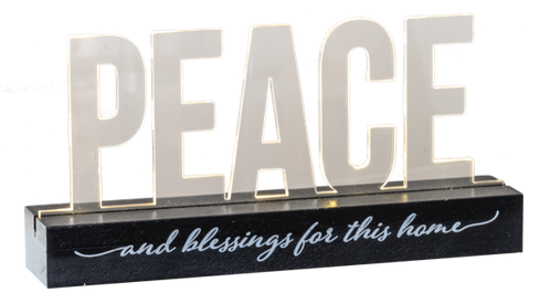Peace and Blessings For This Home Light Up Plaque