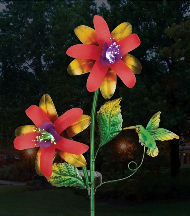 Fuchsia Fantasy Flower Solar Stake