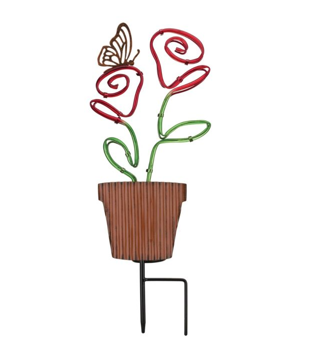Neon Flower Solar Stake