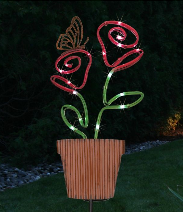 Neon Flower Solar Stake