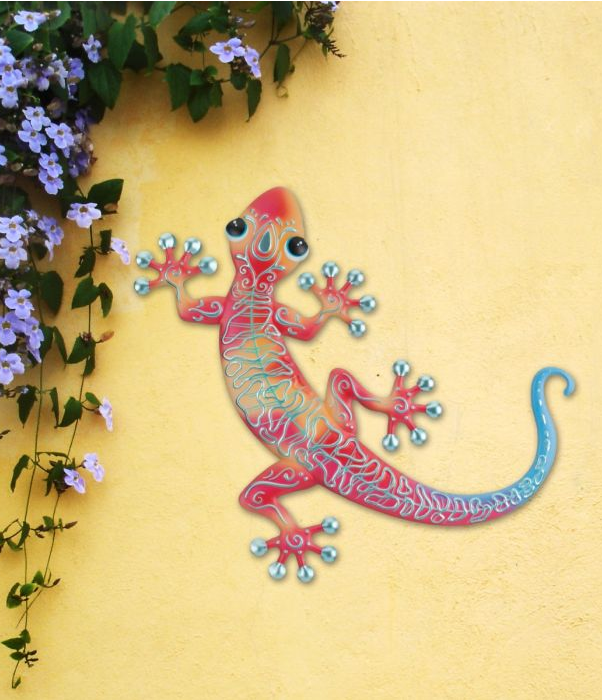 Red/Pink/Blue Gecko Wall Decor