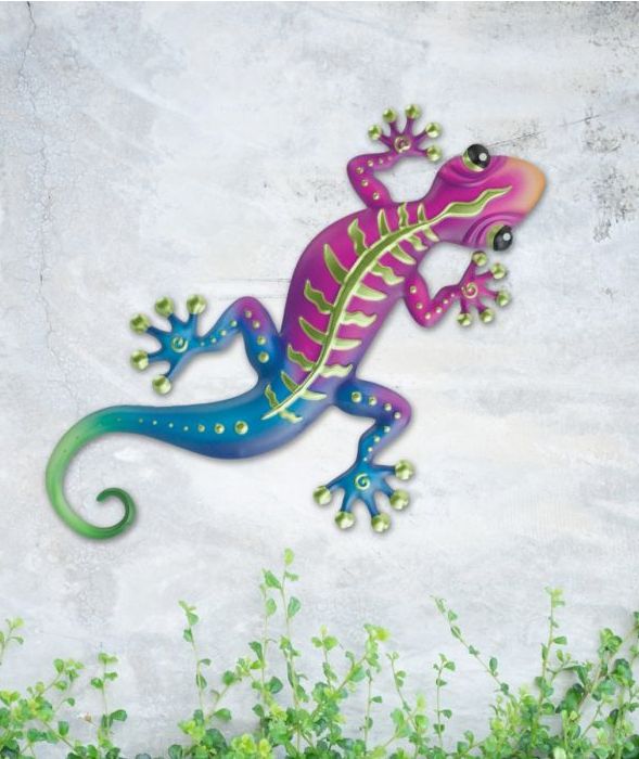 Purple/Blue/Green Gecko Wall Decor