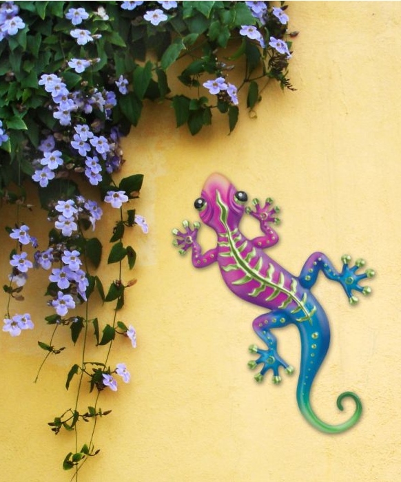 Purple/Blue/Green Small Gecko Wall Decor