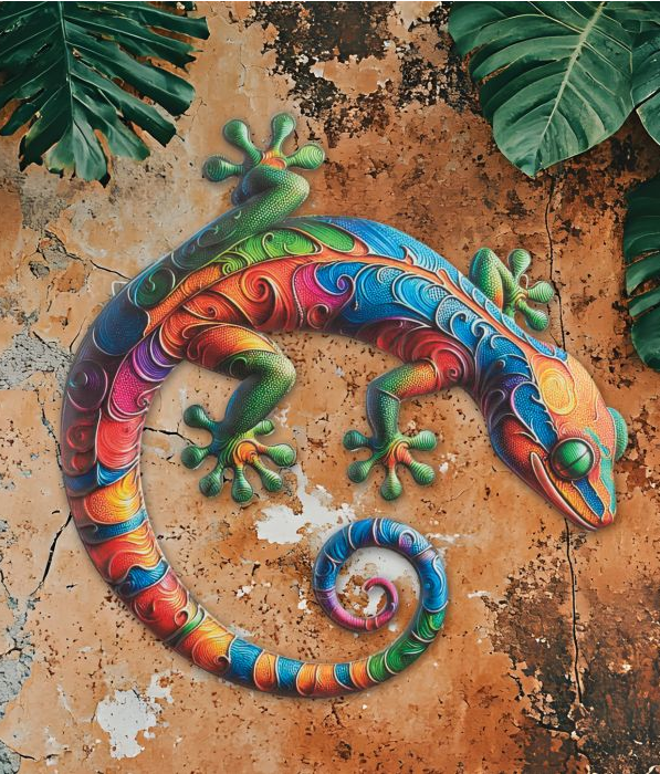 Colorful Gecko Wall Decor