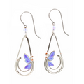 Open Tear & Butterfly Silver Forest Earrings