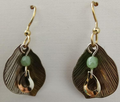 Leaf w/Crease & Drops Silver Forest Earrings