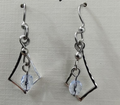 Silver Kite Shape w/Bead Silver Forest Earrings