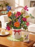Happy Birthday Enchanted Garden Pop-Up Flower Bouquet