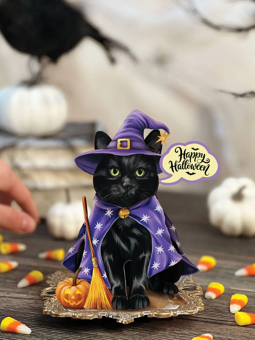 Mini Halloween Cat Pop-Up Greeting Card