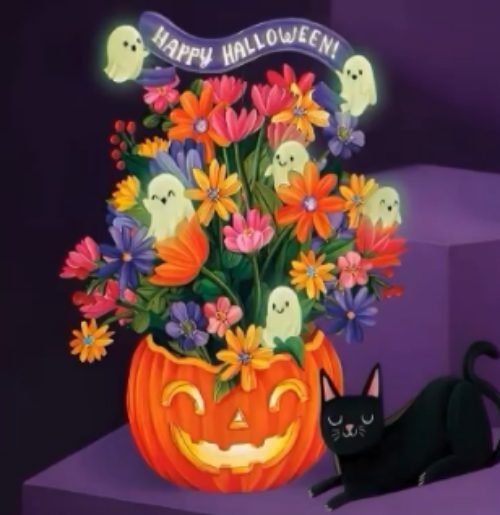 Mini Jack-O'-Lantern Boo-Quet Pop-Up Greeting Card