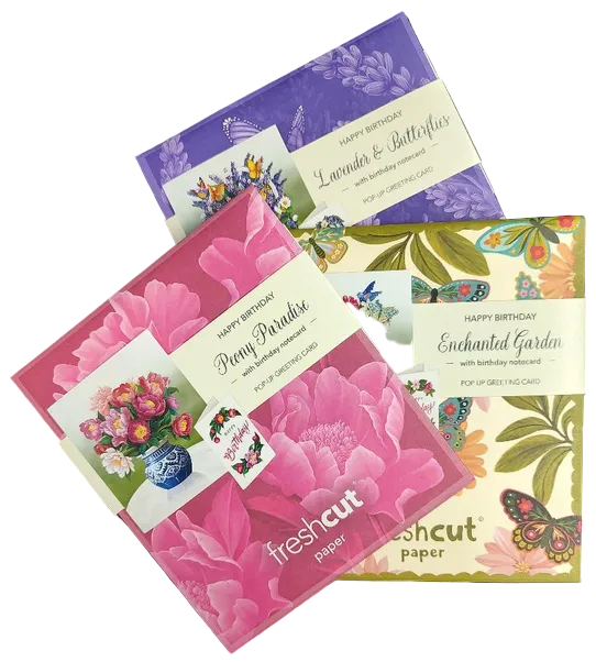 Birthday Blooms Trio Set Pop-Up Cards