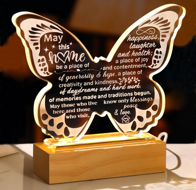 Lighted Crystal Butterfly Housewarming Gift
