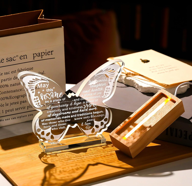 Lighted Crystal Butterfly Housewarming Gift