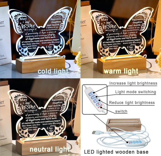 Lighted Crystal Butterfly Housewarming Gift