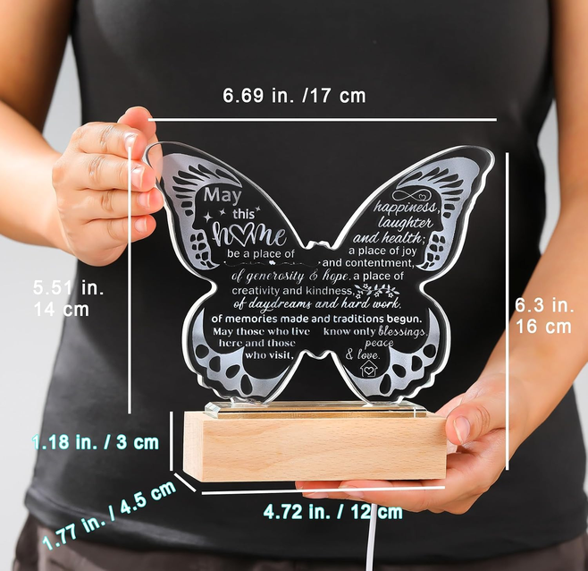 Lighted Crystal Butterfly Housewarming Gift