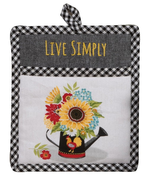 Live Simply Sunflower Charm Pocket Mitt
