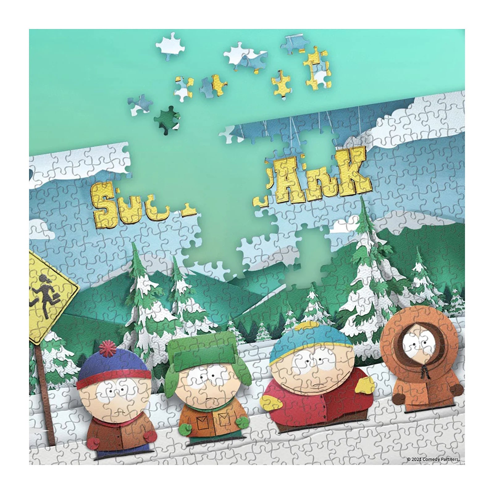 South Park Paper Bus Stop Puzzle