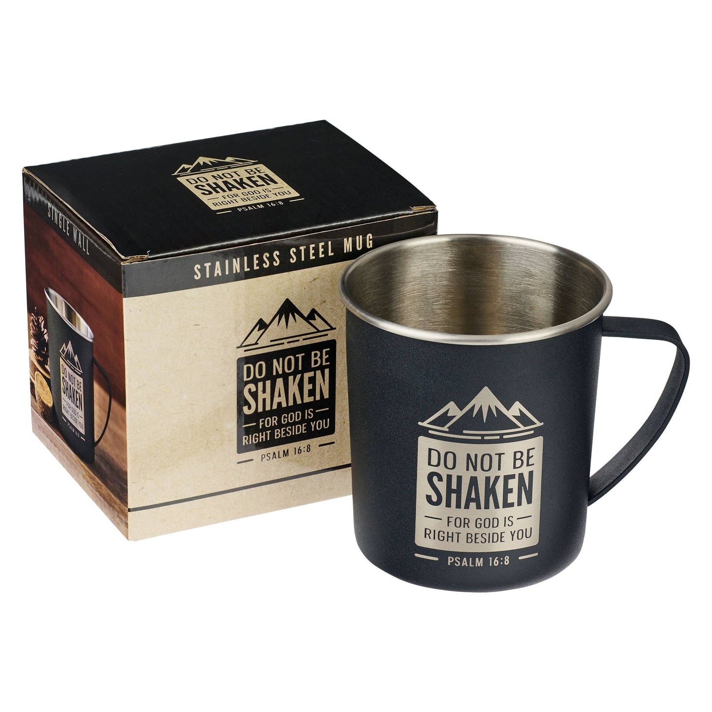 Do Not Be Shaken Black Stainless Steel Camp Coffee Mug