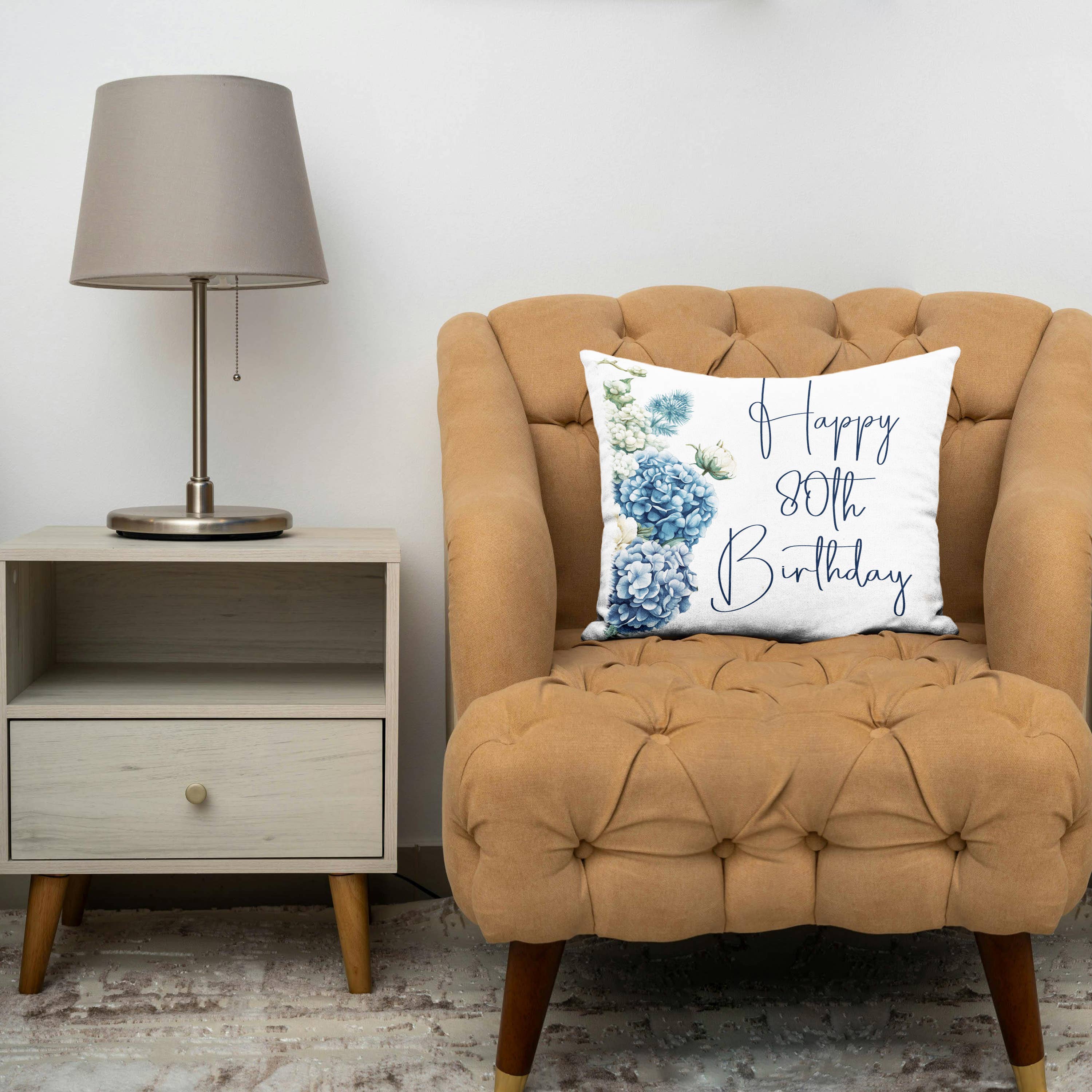 Happy 80th Birthday Pillowcase w/Pillow