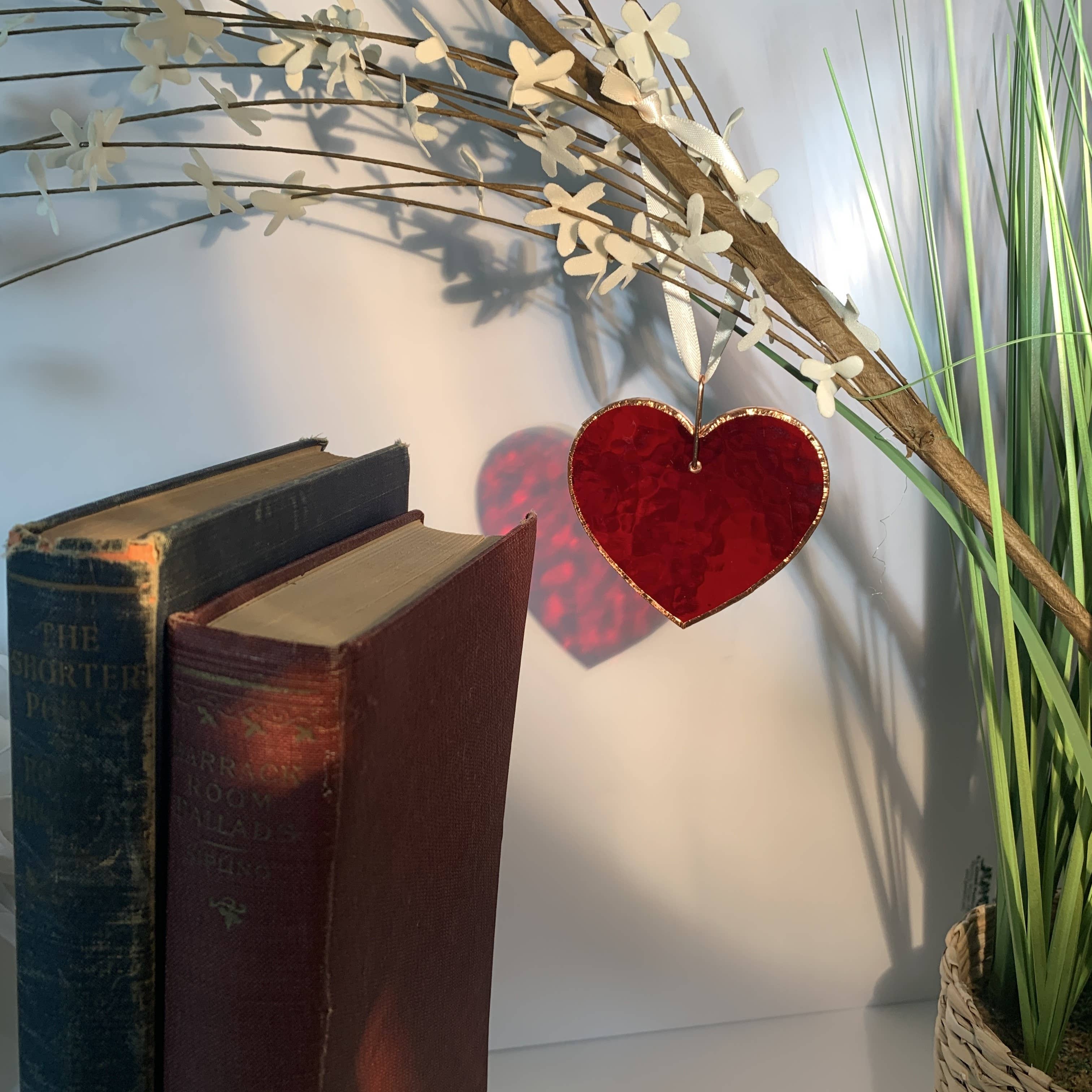 Two Became One Wedding Gift: Stained Glass Red Heart