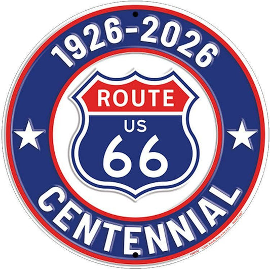 Route 66 Red, White and Blue Centennial Round Sign