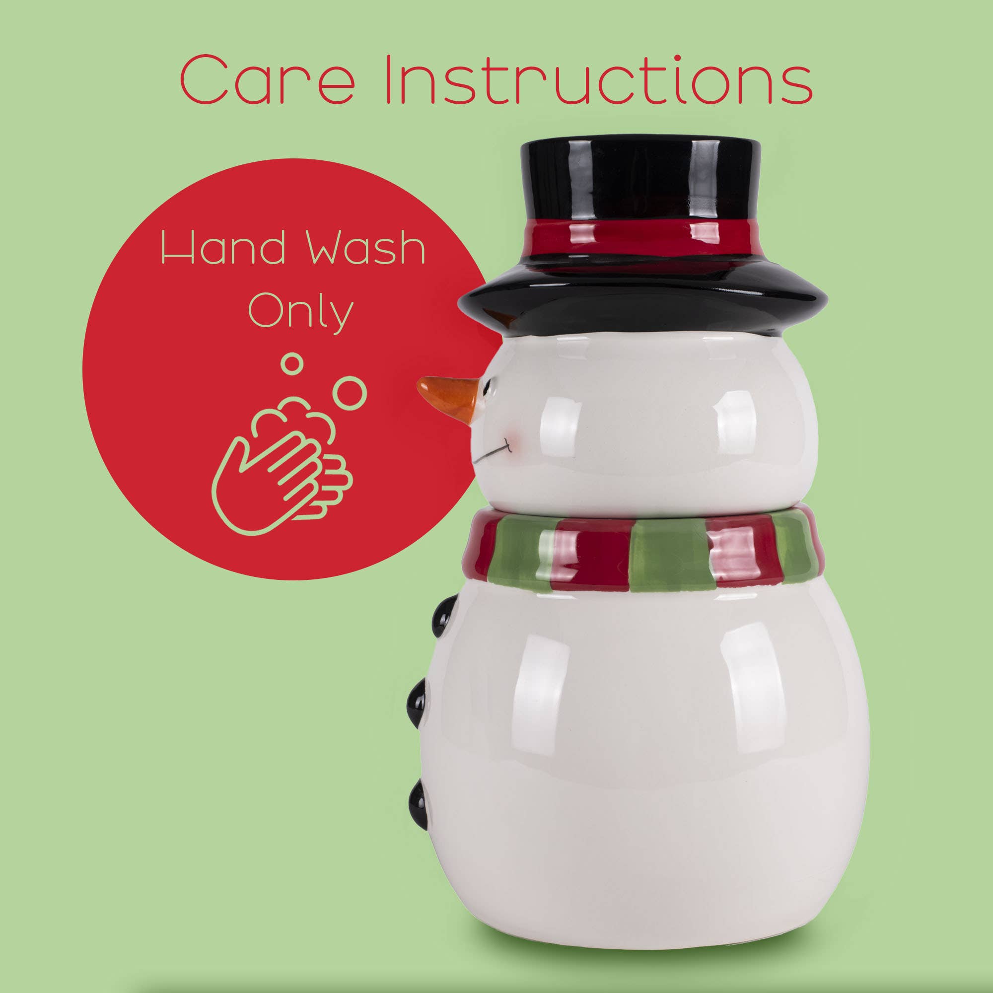 Snowman Scarf Dolomite Cookie Jar