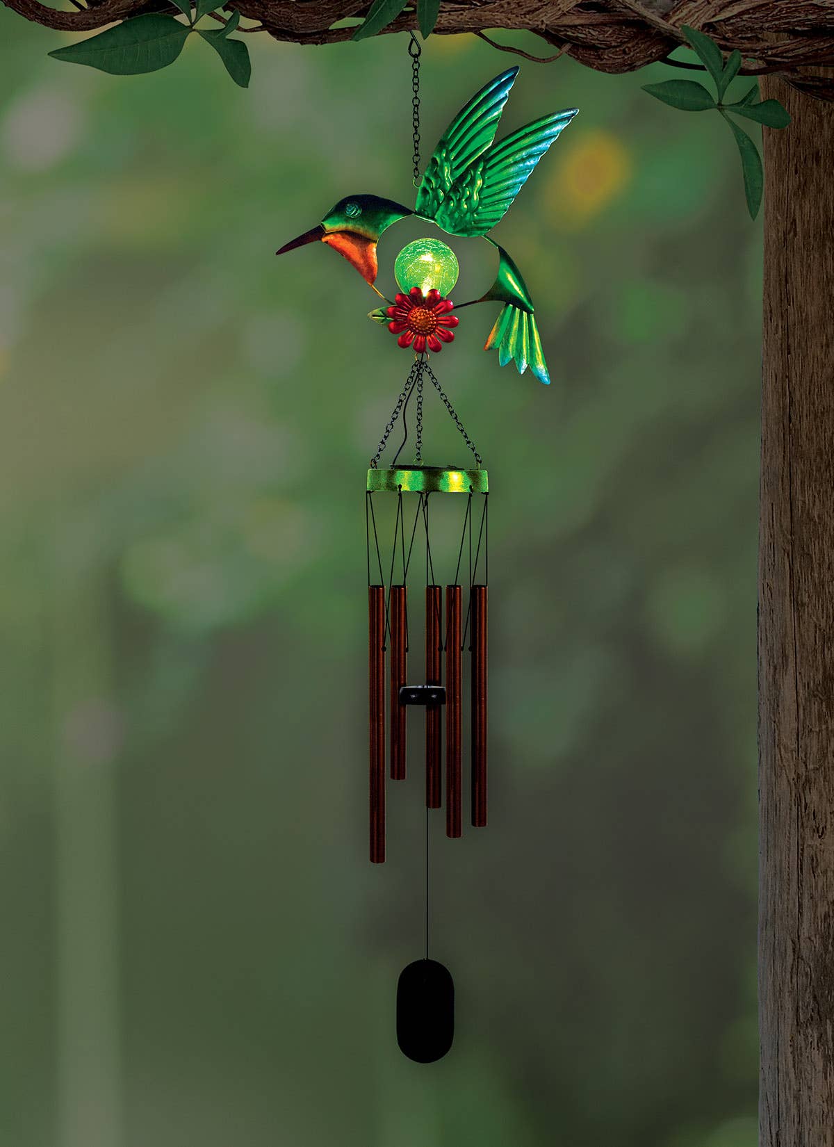 Hummingbird Spring Garden Solar Wind Chime